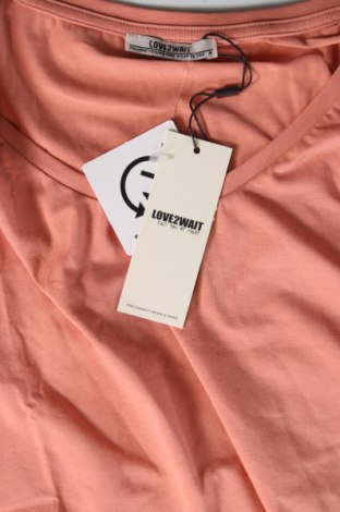 Damen T-Shirt LOVE2WAIT, Größe M, Farbe Orange, Preis 9,70 €