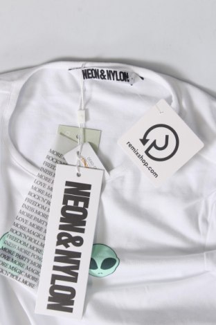 Damen T-Shirt Neon & Nylon by Only, Größe XS, Farbe Weiß, Preis 17,01 €