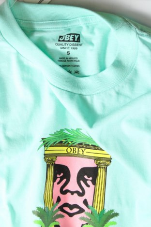 Damen T-Shirt Obey, Größe S, Farbe Grün, Preis 29,90 €