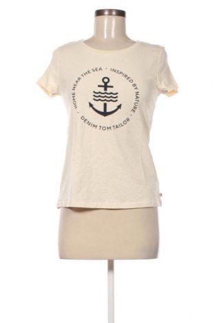 Γυναικείο t-shirt Tom Tailor, Μέγεθος XS, Χρώμα Εκρού, Τιμή 13,61 €