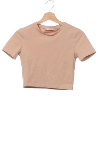 Damen T-Shirt Zara, Größe XS, Farbe Beige, Preis 6,02 €