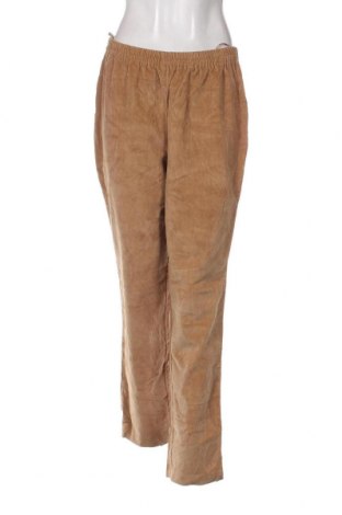 Pantaloni de velvet de femei, Mărime L, Culoare Bej, Preț 41,97 Lei