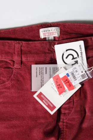 Pantaloni de velvet de femei Cortefiel, Mărime L, Culoare Roșu, Preț 91,58 Lei