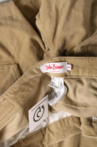 Pantaloni de velvet de femei John Baner, Mărime XL, Culoare Bej, Preț 52,96 Lei