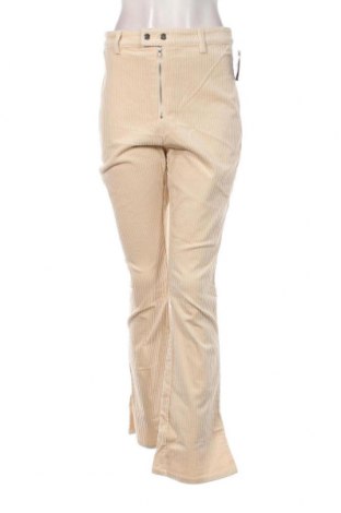 Pantaloni de velvet de femei Nly Trend, Mărime M, Culoare Ecru, Preț 83,23 Lei