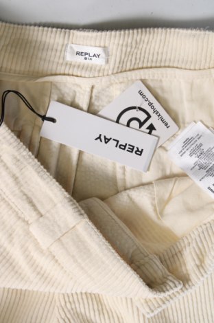 Pantaloni de velvet de femei Replay, Mărime L, Culoare Ecru, Preț 320,43 Lei
