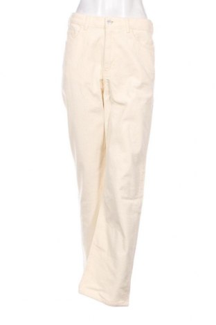 Pantaloni de velvet de femei Weekday, Mărime L, Culoare Ecru, Preț 37,50 Lei