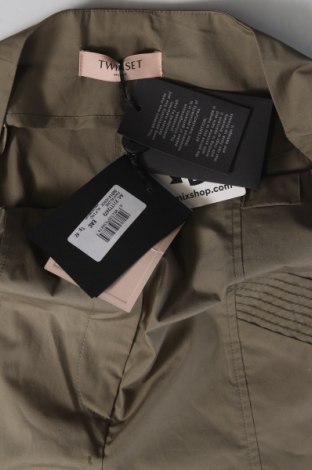 Дамски панталон TWINSET, Размер L, Цвят Зелен, Цена 103,32 лв.