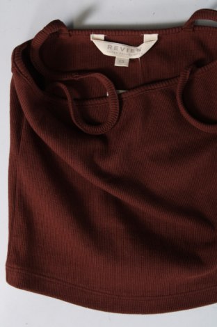 Γυναικείο αμάνικο μπλουζάκι Review, Μέγεθος XS, Χρώμα Καφέ, Τιμή 2,24 €