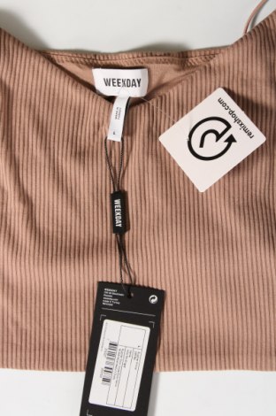 Γυναικείο αμάνικο μπλουζάκι Weekday, Μέγεθος L, Χρώμα  Μπέζ, Τιμή 4,65 €