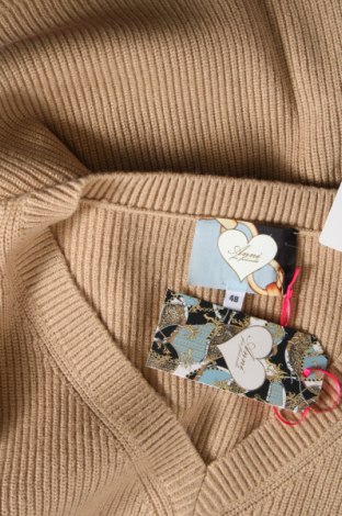 Γυναικείο πουλόβερ ANNI FOR FRIENDS, Μέγεθος XXL, Χρώμα Καφέ, Τιμή 33,34 €