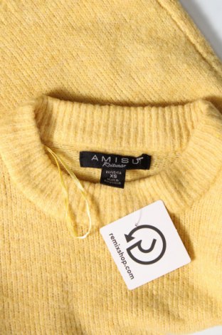 Дамски пуловер Amisu, Размер XS, Цвят Жълт, Цена 29,00 лв.
