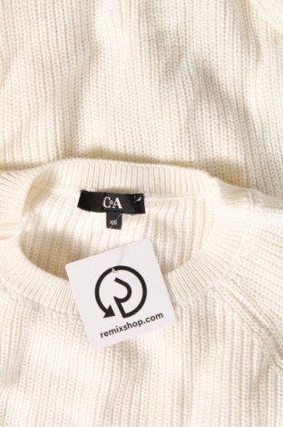 Дамски пуловер C&A, Размер XS, Цвят Бял, Цена 29,00 лв.