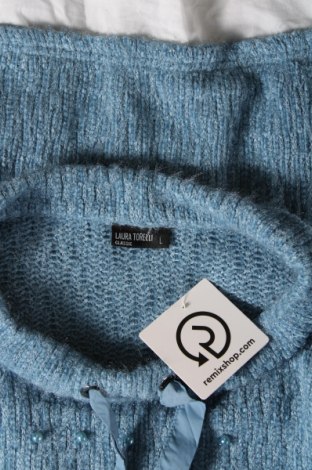 Дамски пуловер Laura Torelli, Размер L, Цвят Син, Цена 29,00 лв.
