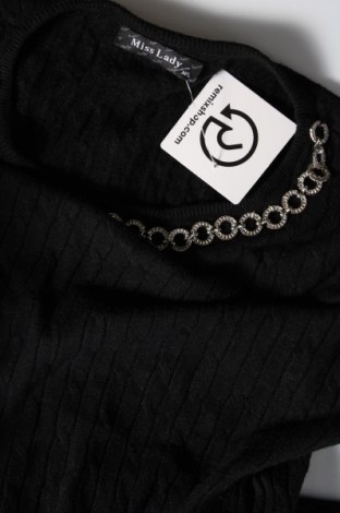 Γυναικείο πουλόβερ Miss Lady, Μέγεθος M, Χρώμα Μαύρο, Τιμή 2,81 €