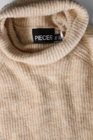 Дамски пуловер Pieces, Размер S, Цвят Бежов, Цена 11,07 лв.