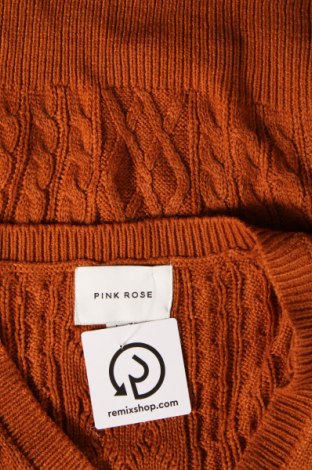 Дамски пуловер Pink Rose, Размер L, Цвят Кафяв, Цена 7,25 лв.