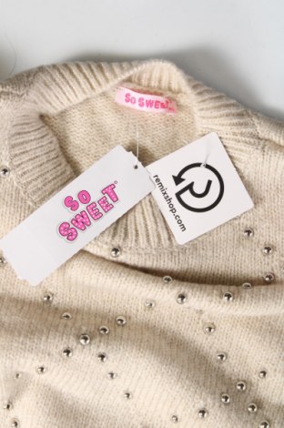 Дамски пуловер So Sweet, Размер M, Цвят Бежов, Цена 41,85 лв.
