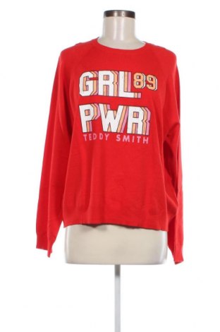 Дамски пуловер Teddy Smith, Размер XL, Цвят Червен, Цена 39,15 лв.