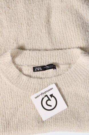 Дамски пуловер Zara, Размер S, Цвят Екрю, Цена 7,68 лв.