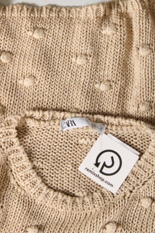 Дамски пуловер Zara, Размер S, Цвят Бежов, Цена 13,77 лв.