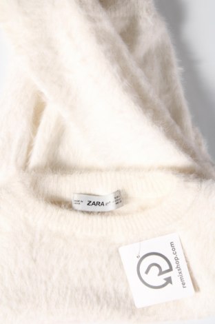 Дамски пуловер Zara Knitwear, Размер M, Цвят Бял, Цена 24,00 лв.