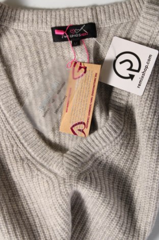 Дамски пуловер Zwillingsherz, Размер M, Цвят Сив, Цена 87,00 лв.