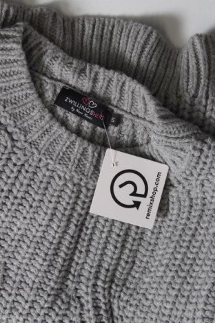 Дамски пуловер Zwillingsherz, Размер S, Цвят Сив, Цена 13,53 лв.