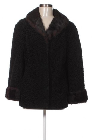 Дамско кожено палто, Размер XL, Цвят Черен, Цена 117,15 лв.