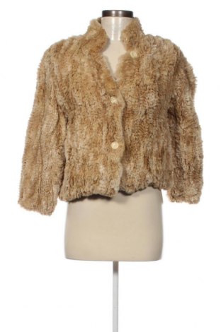 Дамско кожено палто, Размер M, Цвят Бежов, Цена 118,80 лв.