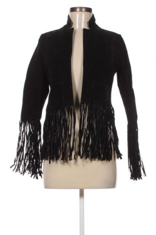 Дамско кожено яке, Размер M, Цвят Черен, Цена 139,32 лв.