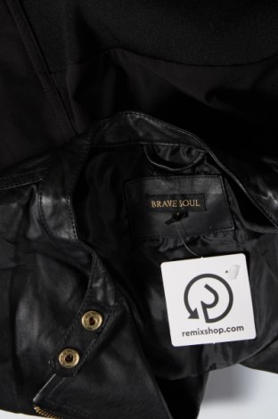 Γυναικείο δερμάτινο μπουφάν Brave Soul, Μέγεθος S, Χρώμα Μαύρο, Τιμή 20,50 €