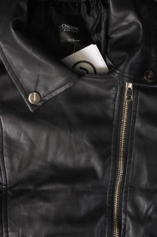 Γυναικείο δερμάτινο μπουφάν Chicoree, Μέγεθος L, Χρώμα Μαύρο, Τιμή 25,16 €