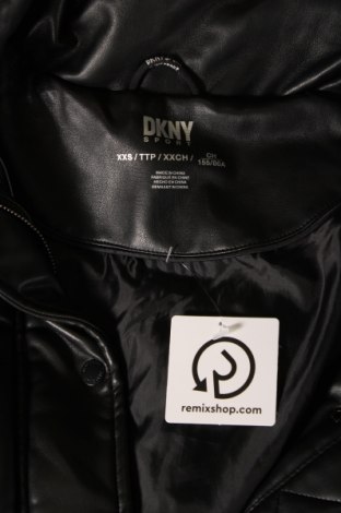 Дамско кожено яке DKNY, Размер XXS, Цвят Черен, Цена 137,37 лв.