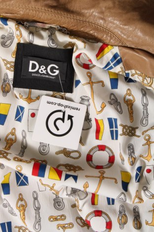 Γυναικείο δερμάτινο μπουφάν D&G Dolce&Gabbana, Μέγεθος S, Χρώμα  Μπέζ, Τιμή 319,18 €