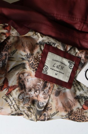 Дамско кожено яке J&H Fashion, Размер M, Цвят Червен, Цена 26,46 лв.