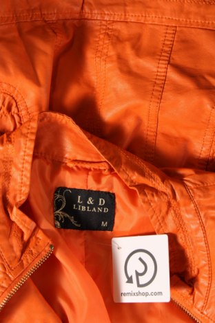 Γυναικείο δερμάτινο μπουφάν L&d, Μέγεθος M, Χρώμα Πορτοκαλί, Τιμή 38,81 €