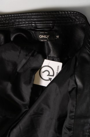 Γυναικείο δερμάτινο μπουφάν ONLY, Μέγεθος L, Χρώμα Μαύρο, Τιμή 21,65 €