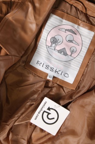 Dámska kožená bunda  Risskio, Veľkosť L, Farba Béžová, Cena  11,06 €