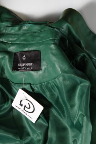 Dámska kožená bunda  Stradivarius, Veľkosť L, Farba Zelená, Cena  23,61 €