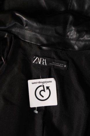 Geacă de piele pentru femei Zara, Mărime S, Culoare Negru, Preț 95,56 Lei