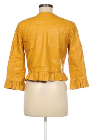 Дамско кожено яке Zara, Размер L, Цвят Жълт, Цена 29,75 лв.