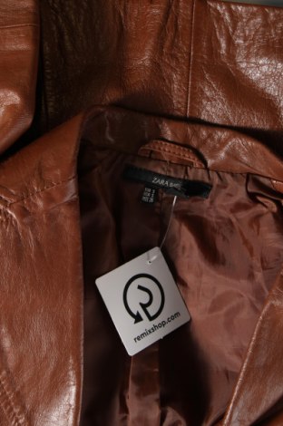 Γυναικείο δερμάτινο μπουφάν Zara, Μέγεθος S, Χρώμα Καφέ, Τιμή 10,33 €