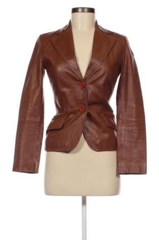 Damen Lederjacke Zara, Größe S, Farbe Braun, Preis 10,33 €