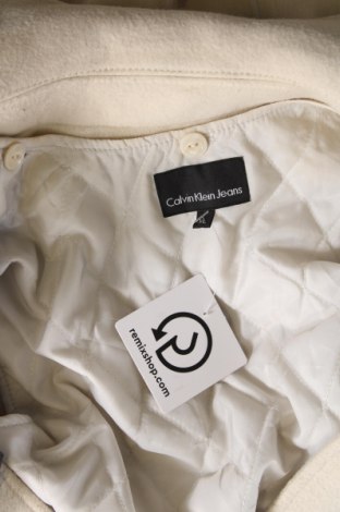 Damski płaszcz Calvin Klein Jeans, Rozmiar XL, Kolor ecru, Cena 266,18 zł