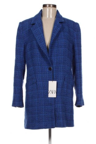 Palton de femei Zara, Mărime L, Culoare Albastru, Preț 244,73 Lei