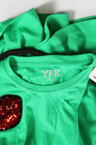 Детска блуза Y.F.K., Размер 12-13y/ 158-164 см, Цвят Зелен, Цена 6,12 лв.