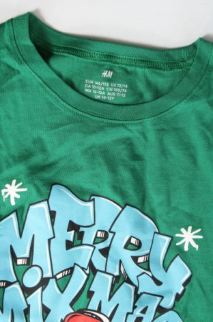Detské tričko H&M, Veľkosť 10-11y/ 146-152 cm, Farba Zelená, Cena  3,13 €