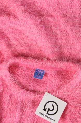 Детски пуловер Y.F.K., Размер 10-11y/ 146-152 см, Цвят Розов, Цена 10,37 лв.