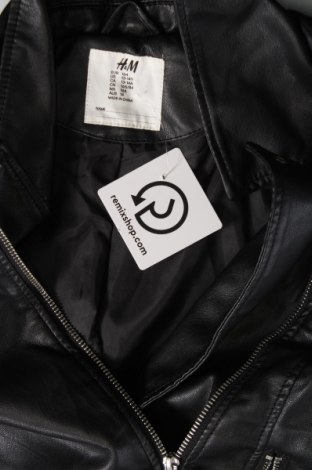 Dětská kožená bunda  H&M, Velikost 13-14y/ 164-168 cm, Barva Černá, Cena  310,00 Kč